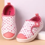 Cute Walk by Babyhug Casual Shoes With Velcro Closure Heart Print - Light Pink (Logo Colour May Vary)