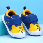 Babyoye Casual Shoes With Velcro Closure Tiger Patch- Navy Blue & Yellow