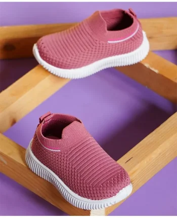 KATS Perforated Slip On Walking Shoes - Peach