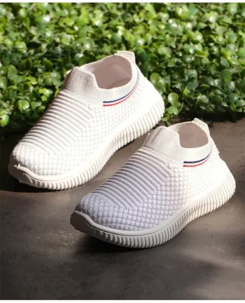 KATS Perforated Slip On Walking Shoes - White