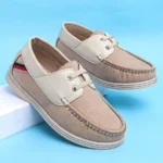 Pine Kids Slip On Color Block Casual Loafer Shoes - Beige