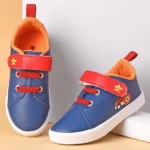Cute Walk by Babyhug Casual Shoes with Velcro Closure Car Print - Blue & Orange