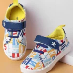Cute Walk by Babyhug Velcro Closure Casual Shoes with Alphabet Design - Blue & White
