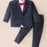 ROBO FRY Robo Fry Full Sleeves Solid Colour 3 Pieces Party Suit - Blue