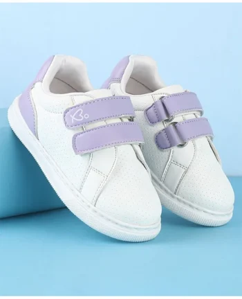 Babyoye Velcro Closure Casual Shoes - White & Lavender