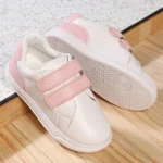 Babyoye Casual Shoes With Velcro Closure - White Pink