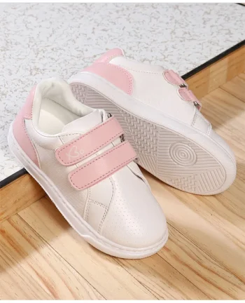 Babyoye Casual Shoes With Velcro Closure - White Pink