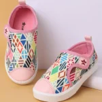 Cute Walk by Babyhug Slip On Casual Shoes with Velcro Closure Geometric Pattern - Pink