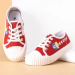 Cute Walk by Babyhug Lace Ups Casual Shoes with Leaf Embroidered - Red