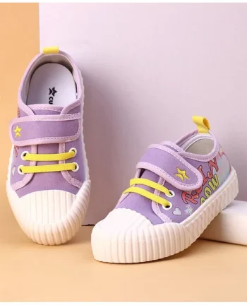 Cute Walk by Babyhug Casual Shoes with Velcro Closure Text Design - Purple