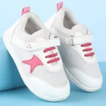 Babyoye Heart Print Casual Shoes with Velcro Closure - White