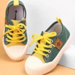 Cute Walk by Babyhug Lace Up Casual Canvas Shoes Patch Applique - Green