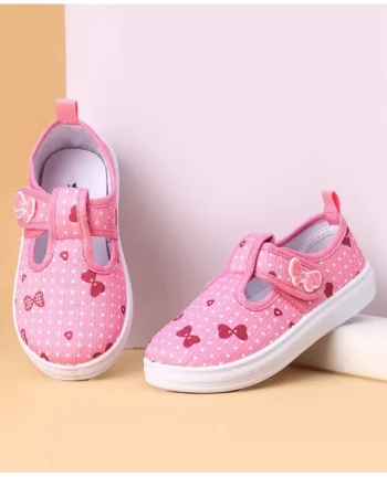 Cute Walk by Babyhug Velcro Closure Casual Shoes Butterfly Applique - Pink