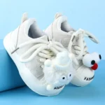 Babyoye Lace Up Casual Shoes With Applique - White