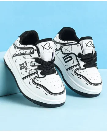 Babyoye Lace up Casual Shoes Text Print - Black