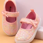 Cute Walk by Babyhug Velcro Closure Casual Shoes With Floral & Bow Applique - Pink