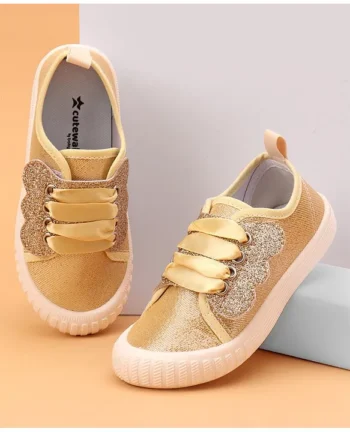 Cute Walk by Babyhug Slip On Glittery Casual Shoes - Gold