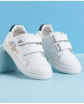 Babyoye Casual Shoes with Velcro Closure - White & Blue