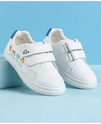 Babyoye Casual Shoes with Velcro Closure - White & Blue