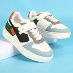 Pine Kids Velcro Closure Casual Shoes - White & Blue