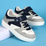 Pine Kids Velcro Closer Casual Shoes - Grey & Navy Blue
