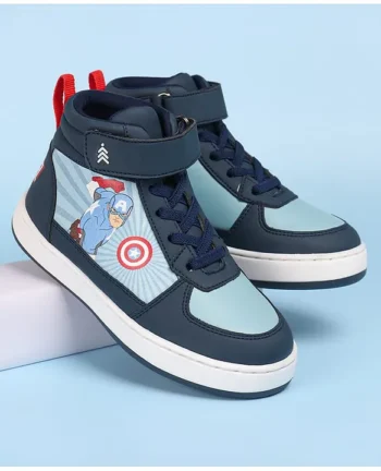 Pine Kids Marvel Avengers Printed Casual Shoes with Velcro Closure - Navy Blue
