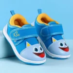 Babyoye Velcro Closure with Animal Face Print Casual Shoes - Blue & Light Blue