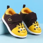 Babyoye Velcro Closure Giraffe Face Print Casual Shoes - Yellow Brown