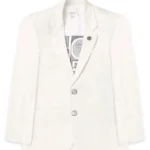 CAVIO Full Sleeves Solid Blazer With Text Printed Tee Set - White