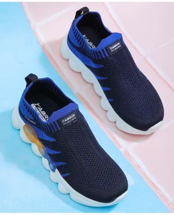 ABROS Play Big Text Patch Detailed Slip On Shoes - Blue