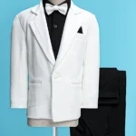 Babyhug Woven Full Sleeves Solid 3 Piece Party Suit With Bow - Black & White