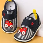 Cute Walk by Babyhug Casual Shoes with Velcro Closure & Glitter Print - Golden