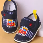 Cute Walk by Babyhug Casual Shoes with Velcro Closer & Train Applique - Navy Blue
