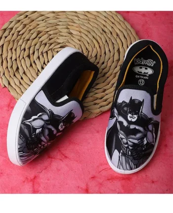 Kidsville DC Comics Featuring Batman Designed Slip On Shoes - Black