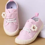 Cute Walk by Babyhug Velcro Closure Casual Shoes with Floral Applique - Pink