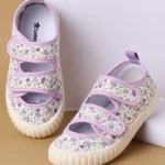 Cute Walk by Babyhug Velcro Closure Casual Shoes with Floral Print - Purple