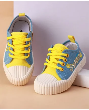 Cute Walk by Babyhug Lace Up Closure Casual Shoes with Sequin Applique - Yellow