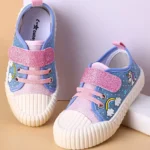 Cute Walk by Babyhug Velcro Closure Casual Shoes with Rainbow Theme Print - Blue