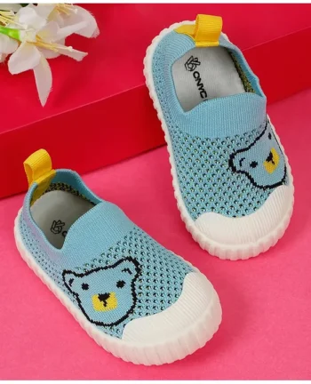 ONYC Mesh Detailed & Bear Face Designed Shoes - Sky Blue