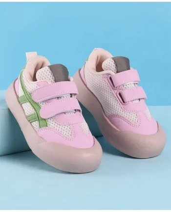 Babyoye Velcro Closure Casual Shoes with Tape Detailing - Pink