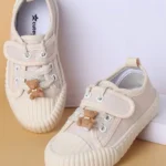 Cute Walk by Babyhug Casual Shoes with Velcro Closure & Teddy Applique - Beige
