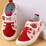 Cute Walk by Babyhug Casual Shoes with Velcro Closure & Strawberry Print - Red