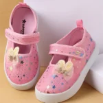 Cute Walk by Babyhug Casual Shoes with Velcro Closure Star Print & Bunny Ear Bow Applique - Pink