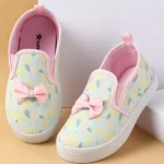 Cute Walk by Babyhug Slip On Casual Shoes with Bow Applique & Lemon Print - Pink