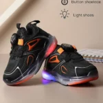 FEETWELL SHOES Colour Blocked LED Shoes - Black
