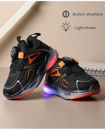 FEETWELL SHOES Colour Blocked LED Shoes - Black