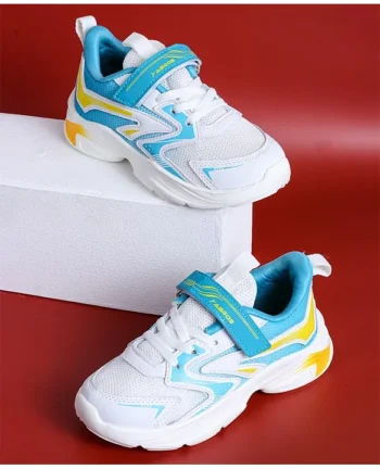 ABROS Colour Blocked Velcro Closure Shoes - Off White & Sea Green