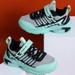 ABROS Colour Blocked Velcro Closure Shoes - Light Grey & Black