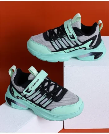 ABROS Colour Blocked Velcro Closure Shoes - Light Grey & Black