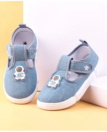 Cute Walk by Babyhug Velcro Closure Casual Shoes With Astronaut Applique - Blue